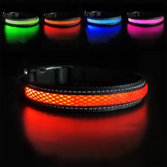 Stylish Flashing Glow Necklace Waterproof Reflective Pet Dog Accessories