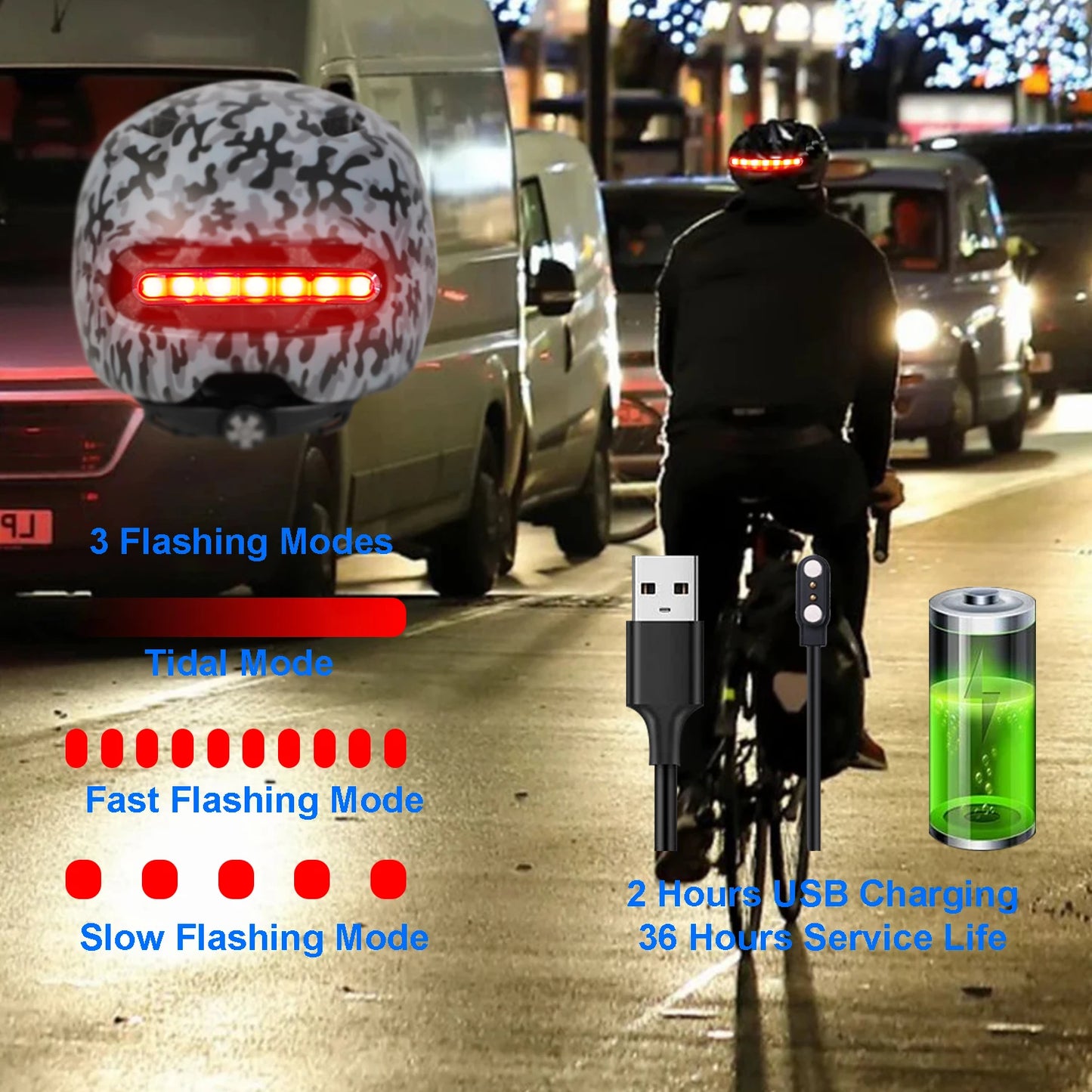 Urban Cycling Helmet With Back Lights