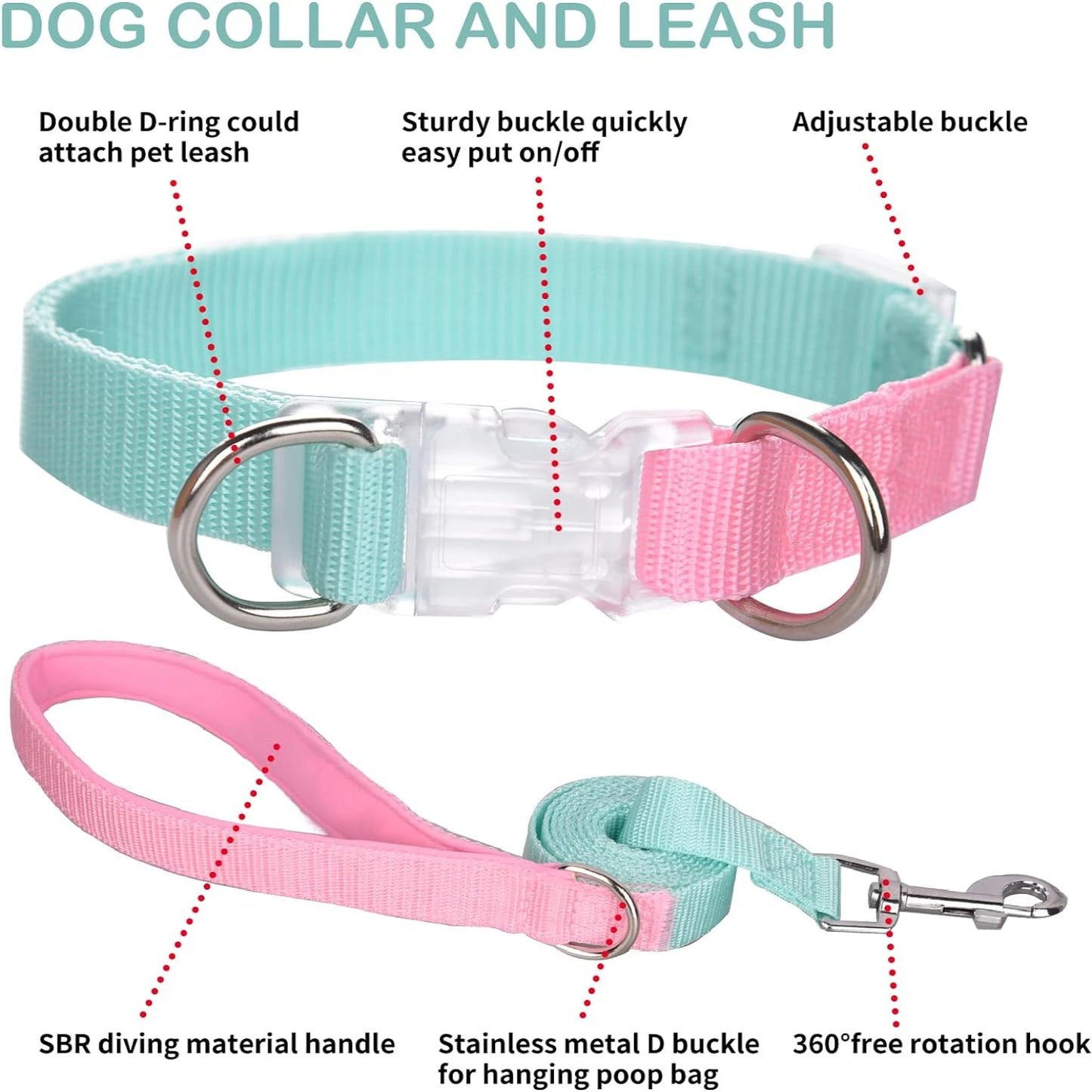 Upgrade your daily walks with this stylish, lightweight, and versatile 3-piece Small Multicolor Dog Harness Set! This comfortabl