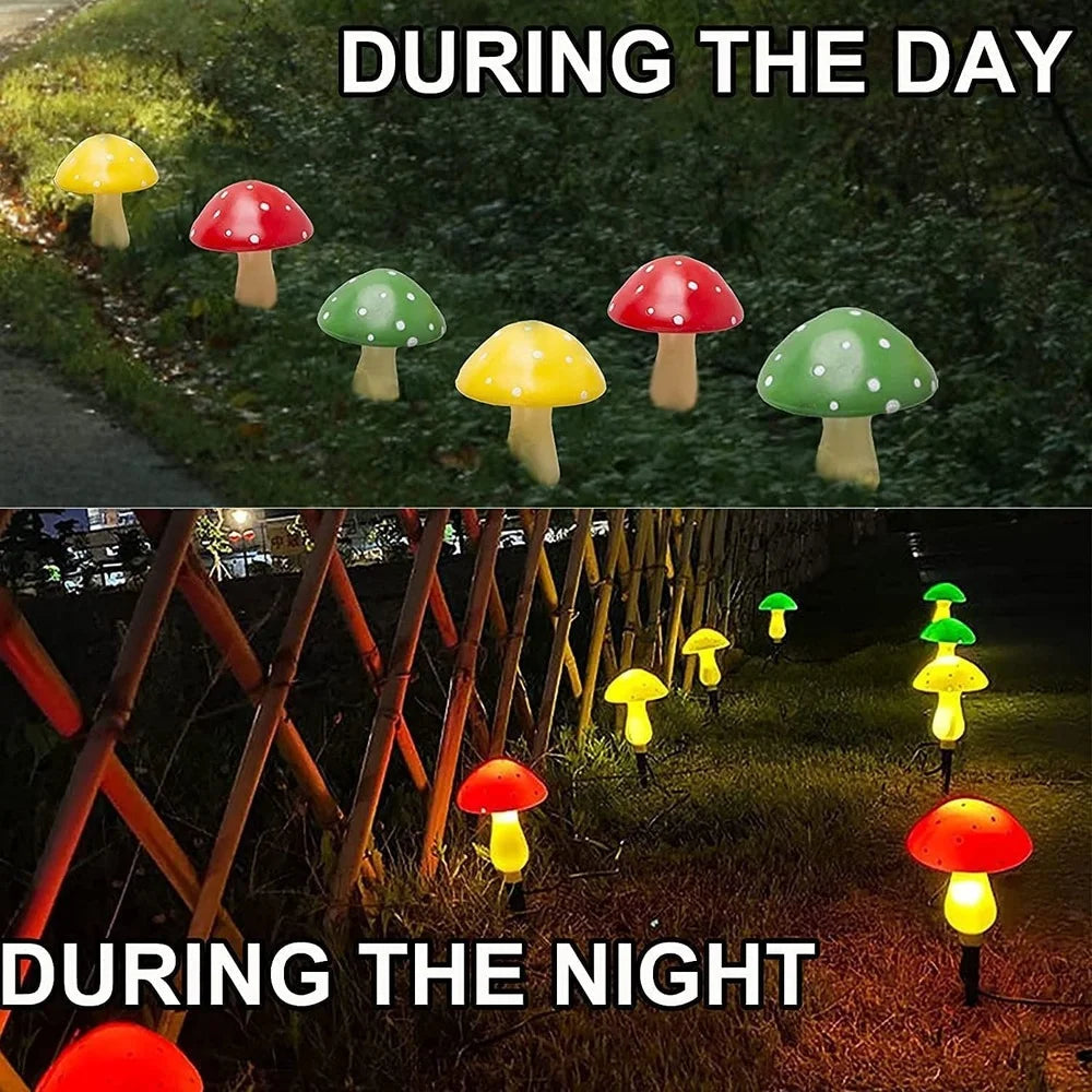 led solar outdoor mushroom lights