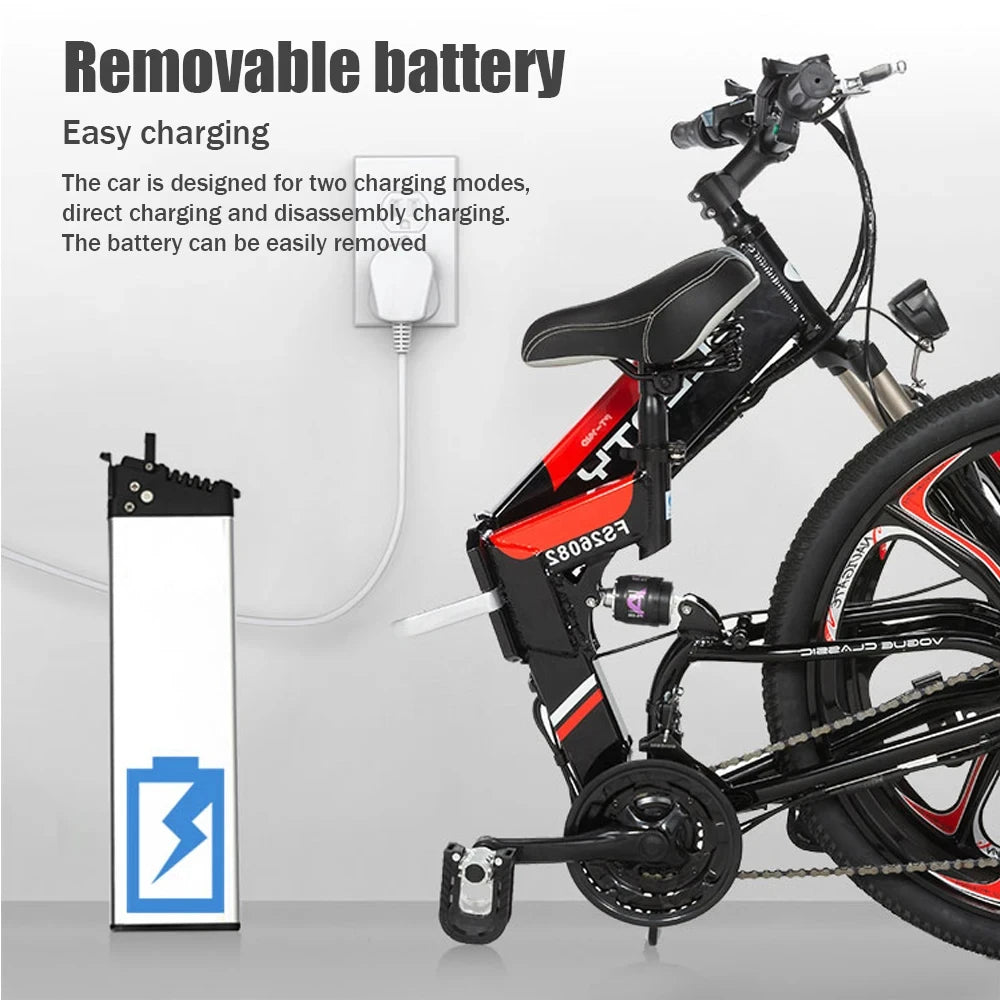 Electric Bicycle 1000W 14AH 48V Ebike Men's Bike 26 Inch * 1.9 Inch Tire Dual disc brake 45KM/H