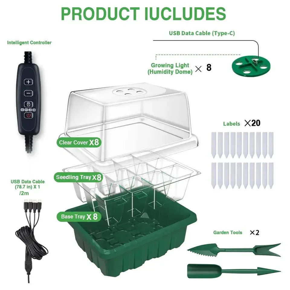 4/6 Full Spectrum USB 5V LED Grow Light With Seedling Tray