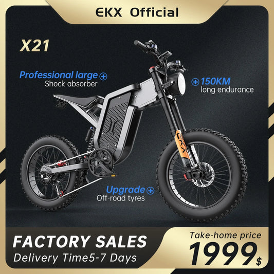 Adults Electric Bike 2000W 48V35AH 55km/h Samsung Battery Snow Electric Motorcycles 20“*4.0 Off Road Tyre Mountain Ebike