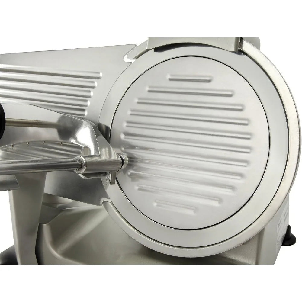 10" Premium Chromium-plated Steel Blade Electric Deli Meat Cheese Food Slicer Commercial and for Home use 240W