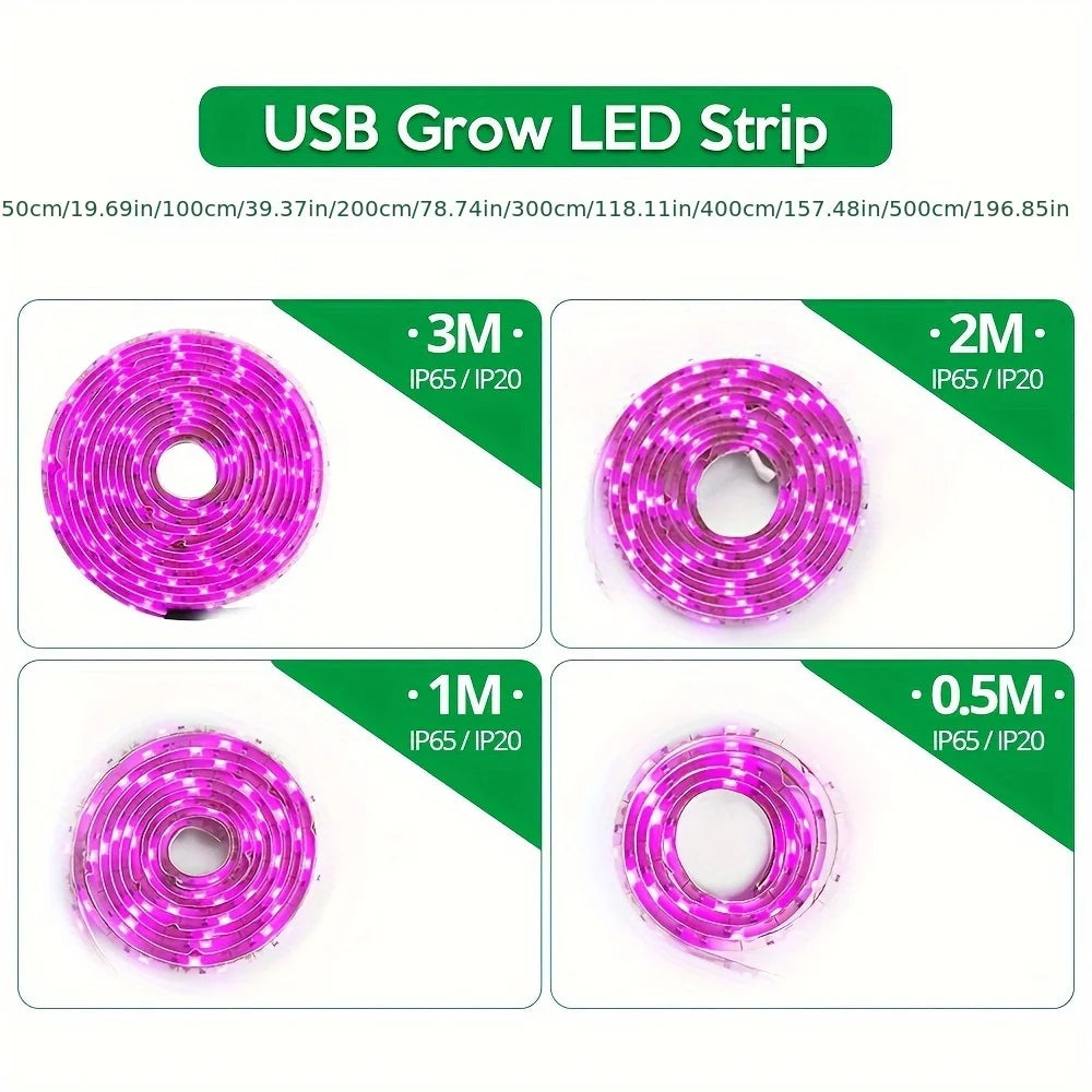 5V USB Led Plant Growing Light  Full Spectrum Hydroponic Grow Lamps Waterproof