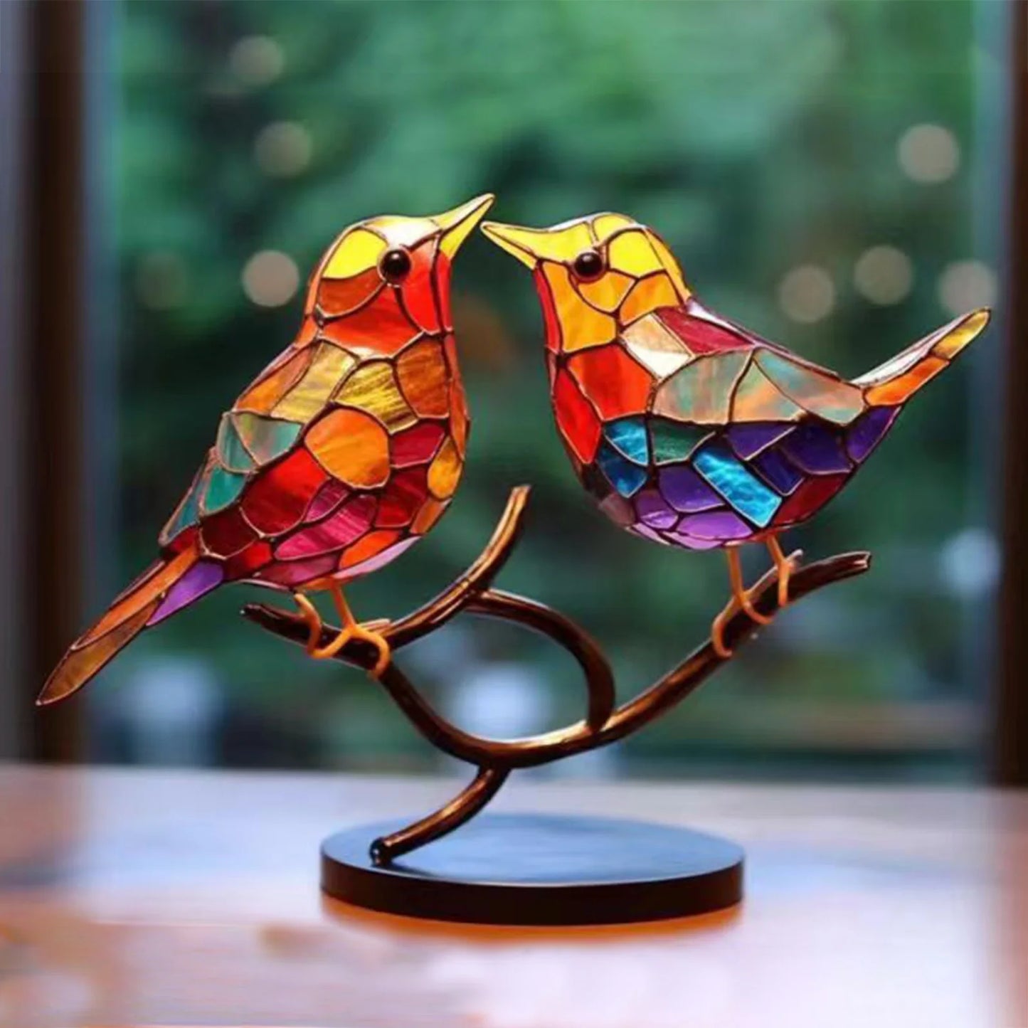 Coloful Birds Sculpture Art Craft Desktop Birds Ornaments Figurine Animal Interior Art Decor For Home Office Study