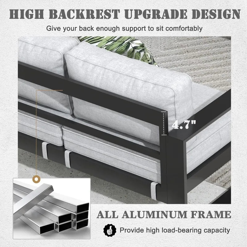 Outdoor Aluminum Furniture Set - 5 Pieces