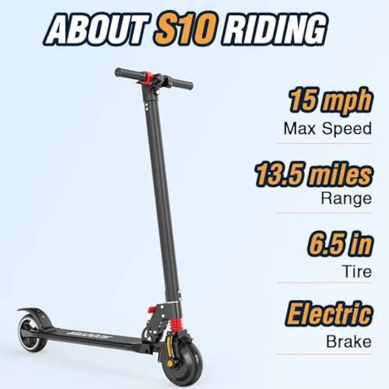 Electric Kick Scooter, Max 15MPH Power by 250W Motor,12/15Miles Range, Commuting E-Scooter, 6.5" Solid Tire