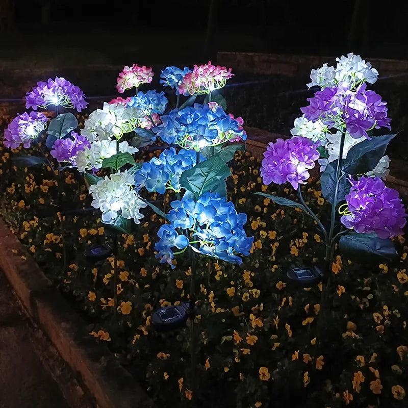 Decorative LED Hydrangea Flower Solar Lights