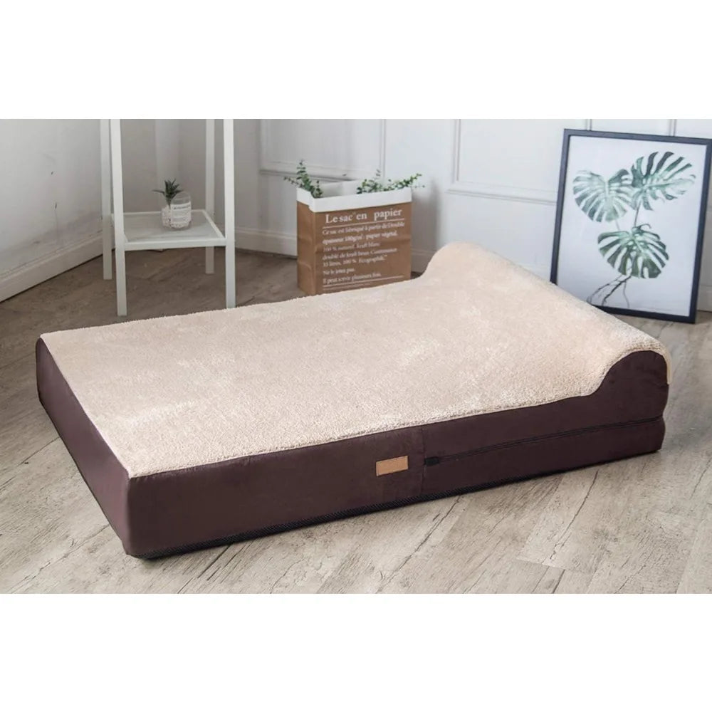 7-inch Thick Memory Foam Pet Bed With Pillow With Removable Big Cushion