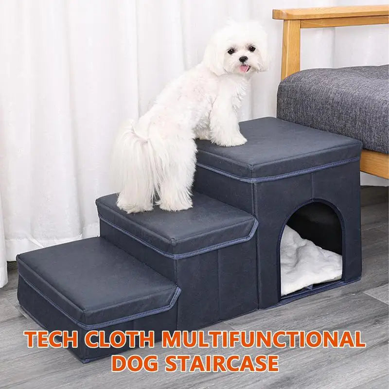 Foldable Pet Storage 3 Steps Stairs Bed For Small Dog