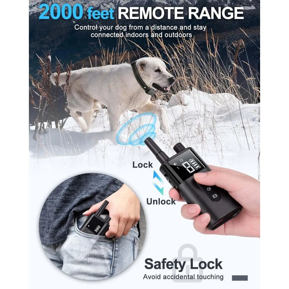 No Shock Shock Collar with Remote 2000ft Range, Strong Vibration