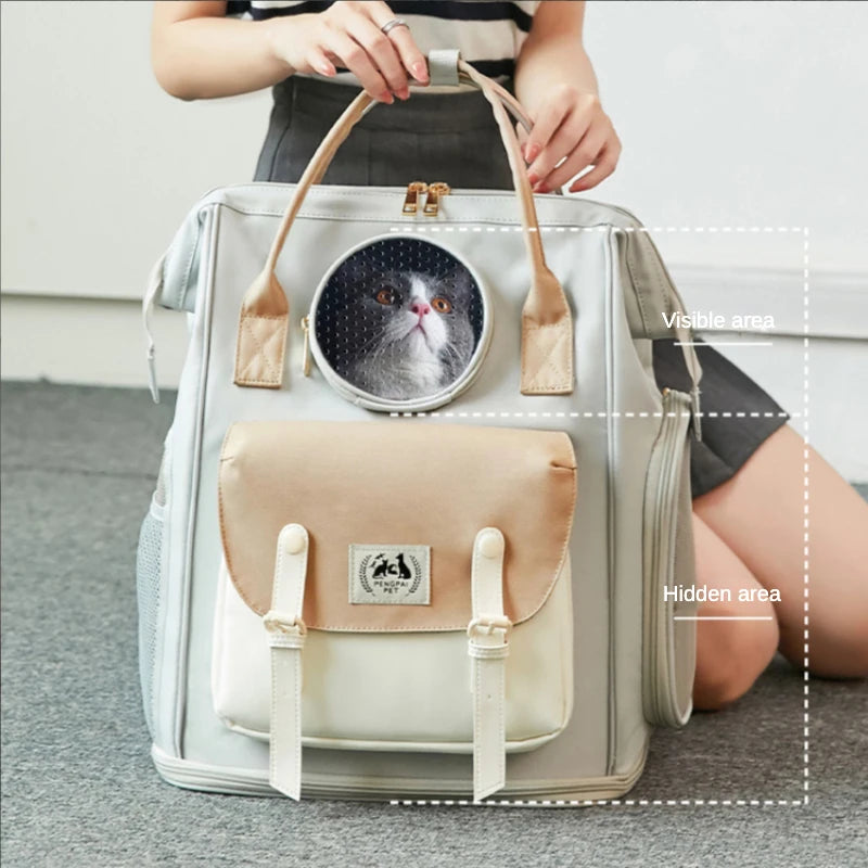 Breathable Cat Carrier Backpack - Ideal for Outdoor Adventures and Travel with Your Feline Friend