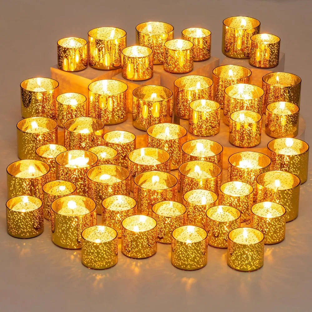 Set Of 48 Centerpiece Glass Candle Holders