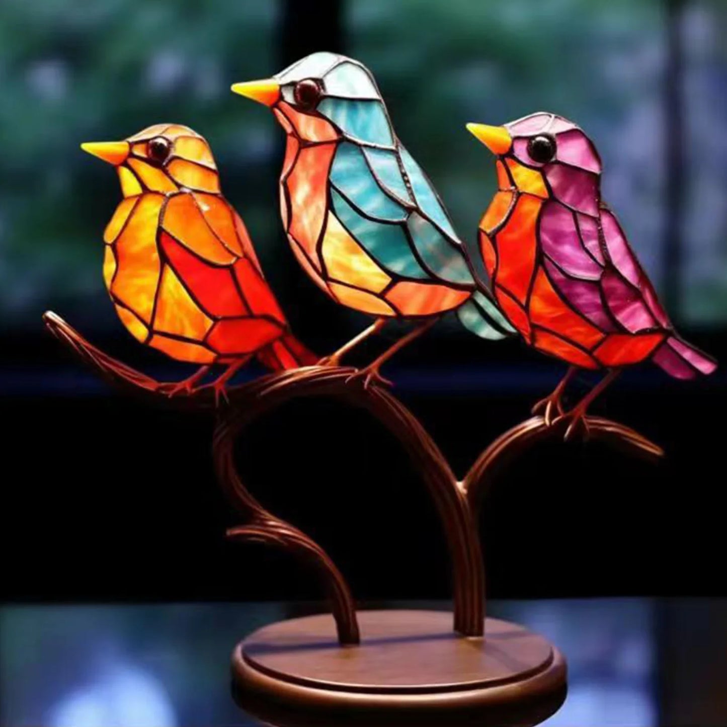 Coloful Birds Sculpture Art Craft Desktop Birds Ornaments Figurine Animal Interior Art Decor For Home Office Study