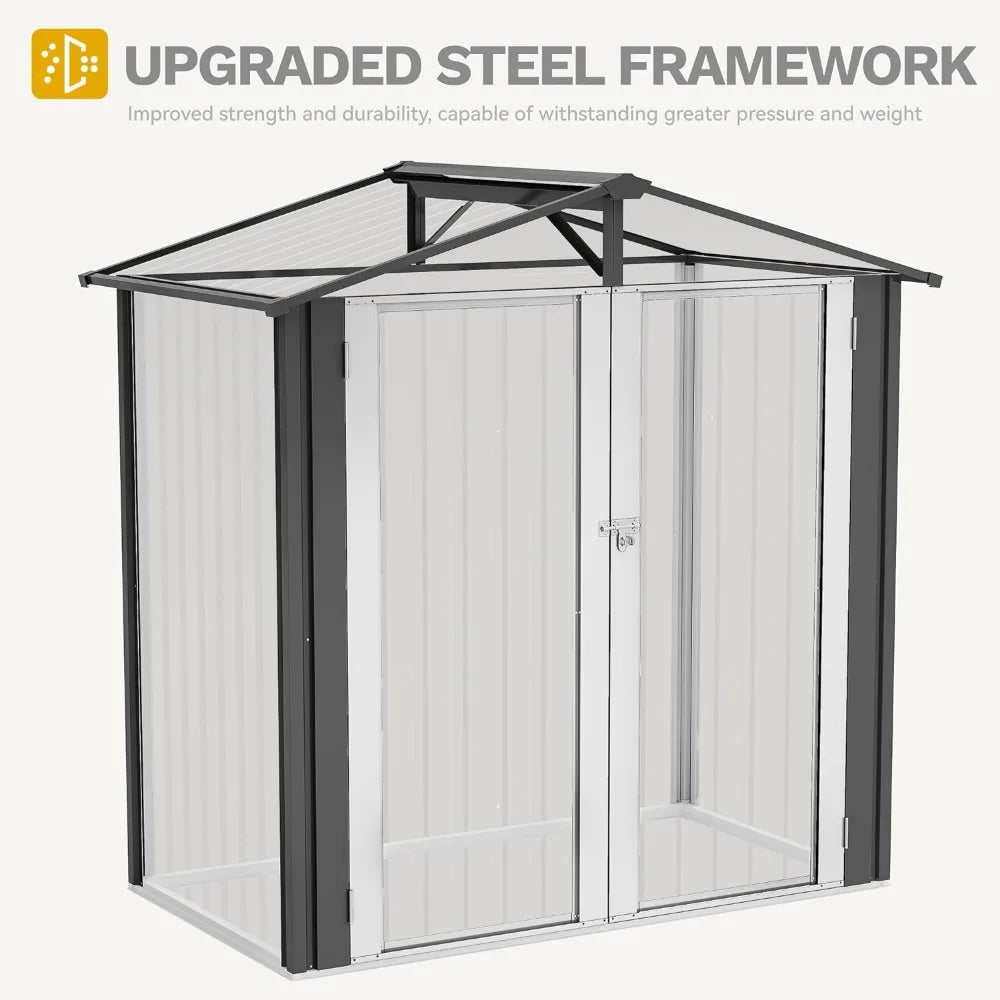 6x4ft Metal Outdoor Storage Shed