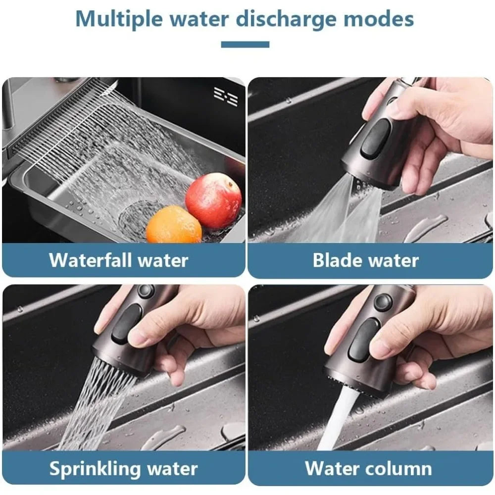 Multifunction Kitchen Sink With Drainer And Topmount Workstation