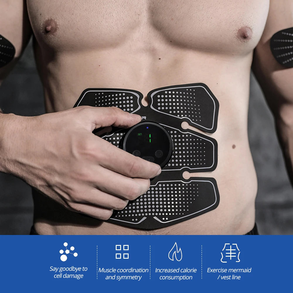 Electric Muscle Stimulator Pad Massager Abdominal EMS Hip Trainer Fitness Buttock Shaper Wireless Weight Loss Vibrator Body Slim