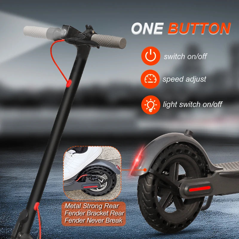 Folding Electric Scooter 350W 31km/h APP Shock Absorption Anti-skid