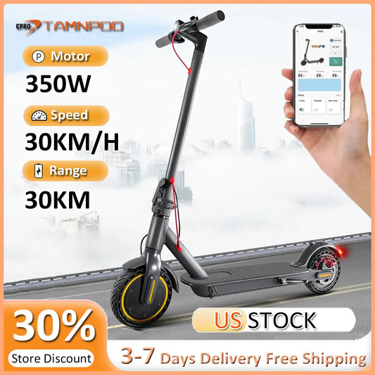 350W Folding Electric Scooter for Adults 36V 10.4AH Max Speed 30KM/H 8.5 Inch Tires Shock Absorption City Commuter