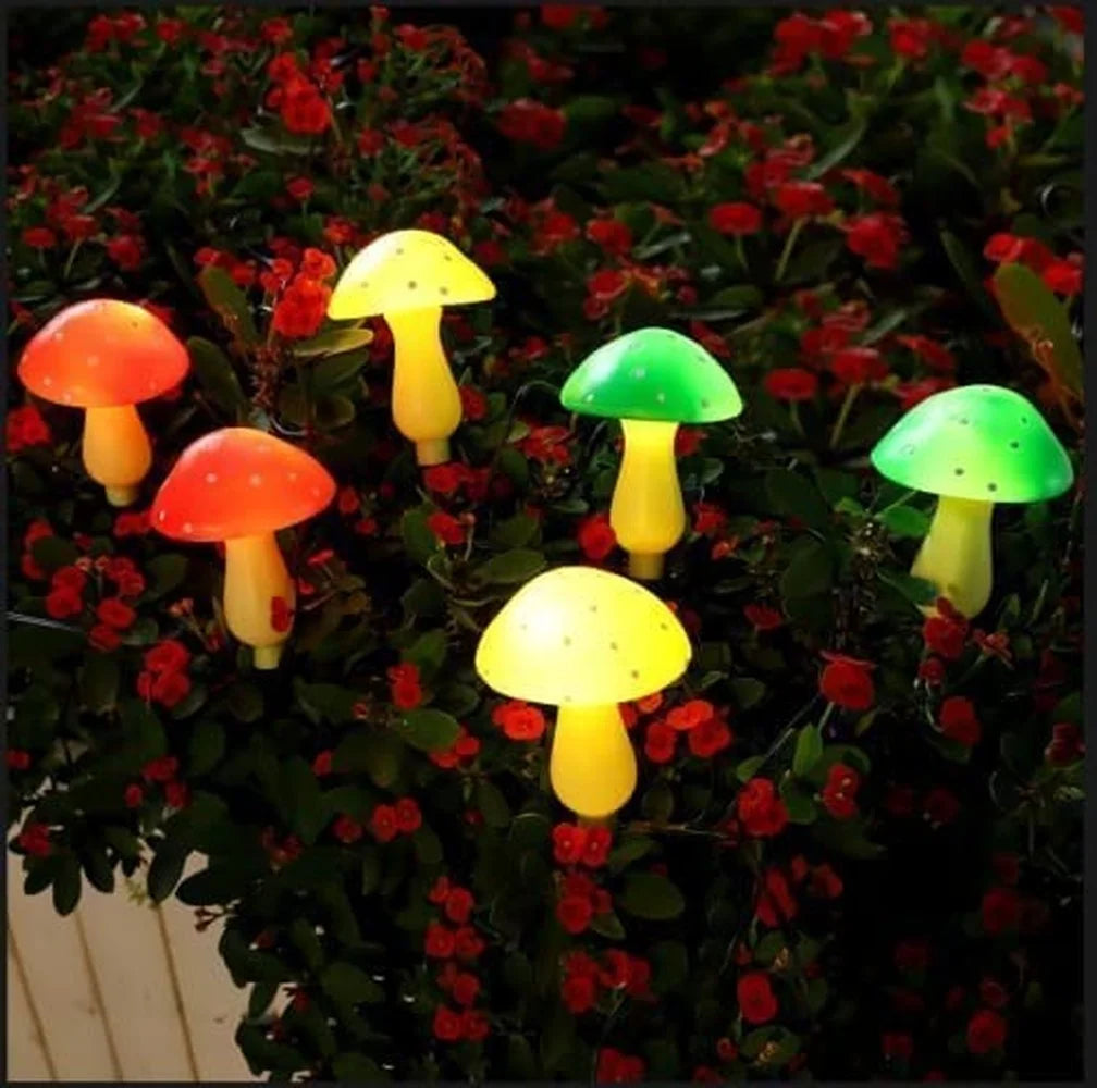 led solar outdoor mushroom lights