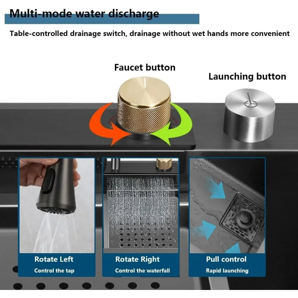 Multifunction Kitchen Sink With Drainer And Topmount Workstation