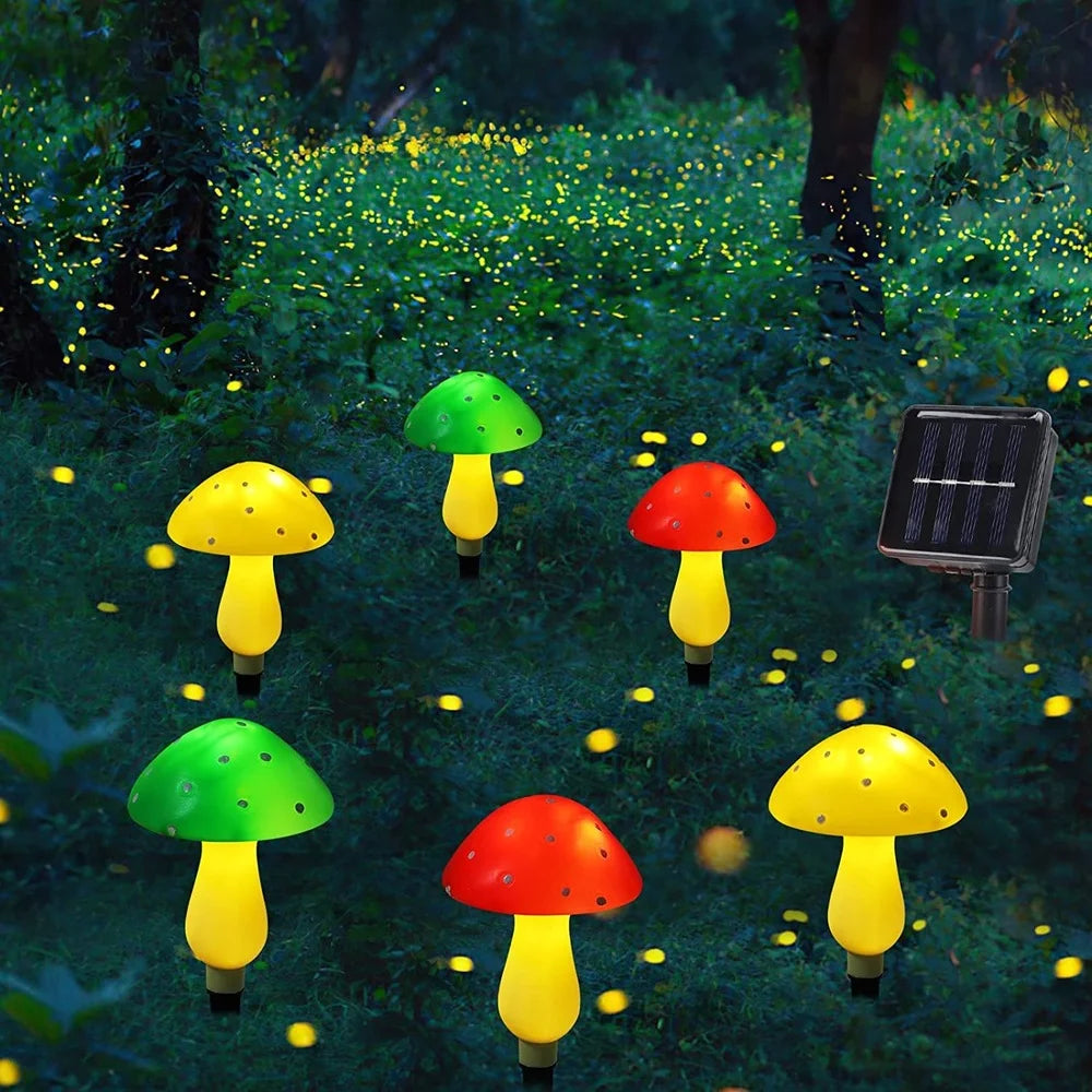 led solar outdoor mushroom lights