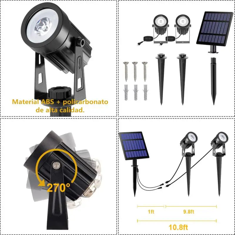 3000K/6000K Solar LED Light Outdoor Solar Spotlight Solar Garden Light Outdoor IP65 Waterproof Solar Power Light Wall Light