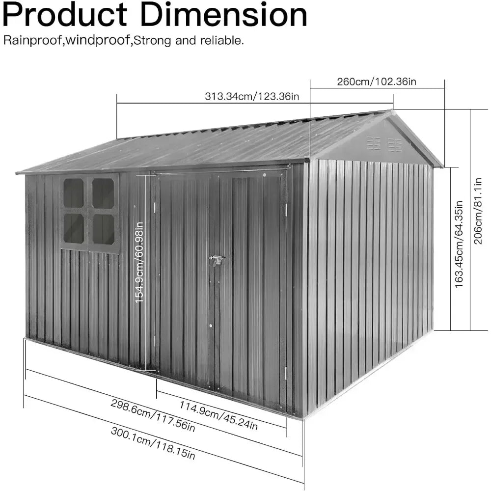 Outdoor Storage Shed with Windows