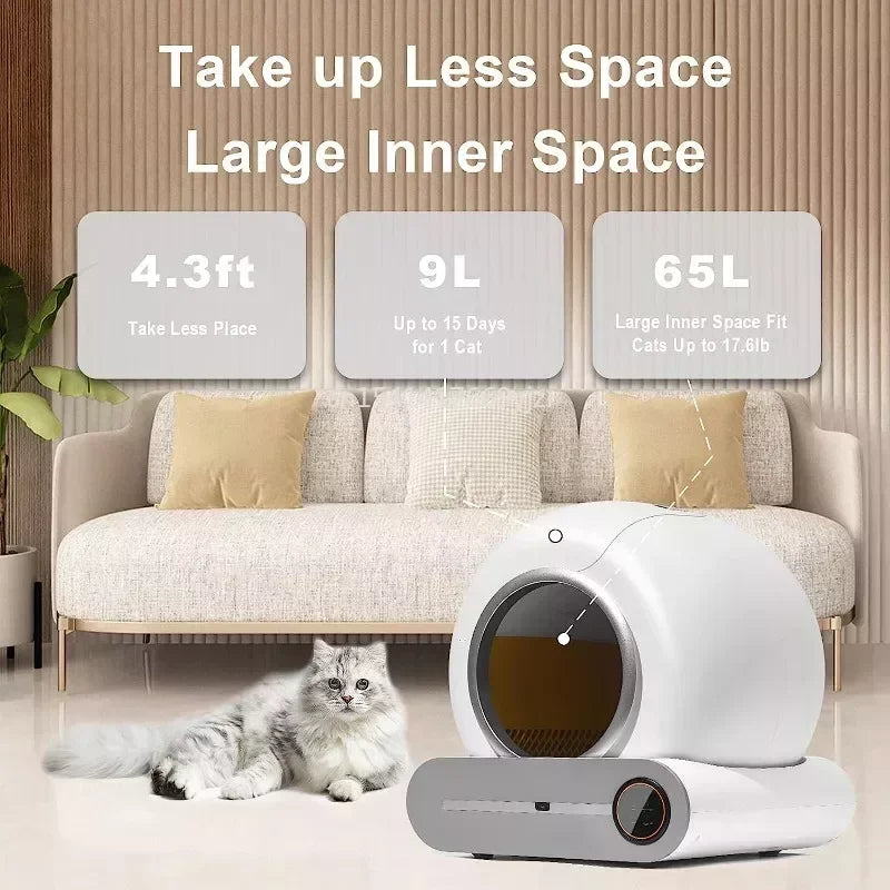 Automatic Self Cleaning Cat Litter Box With Full Enclosure