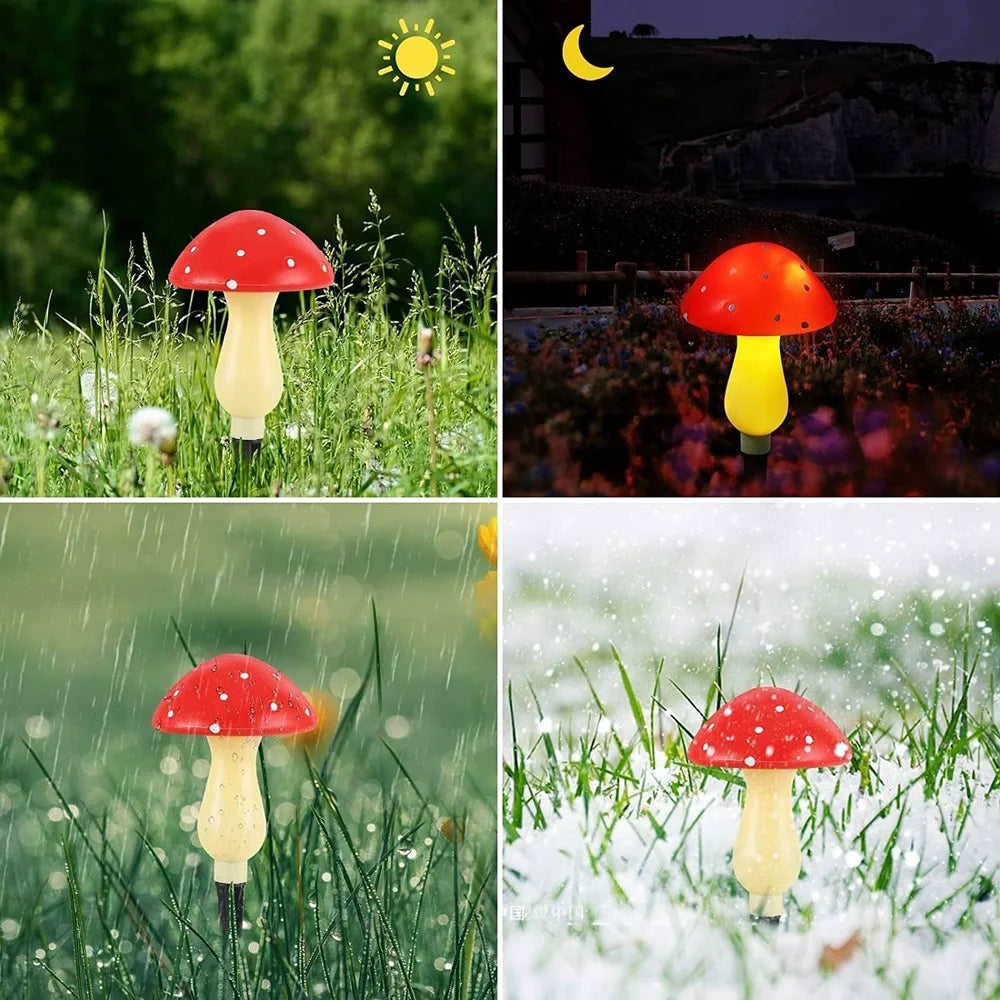 led solar outdoor mushroom lights