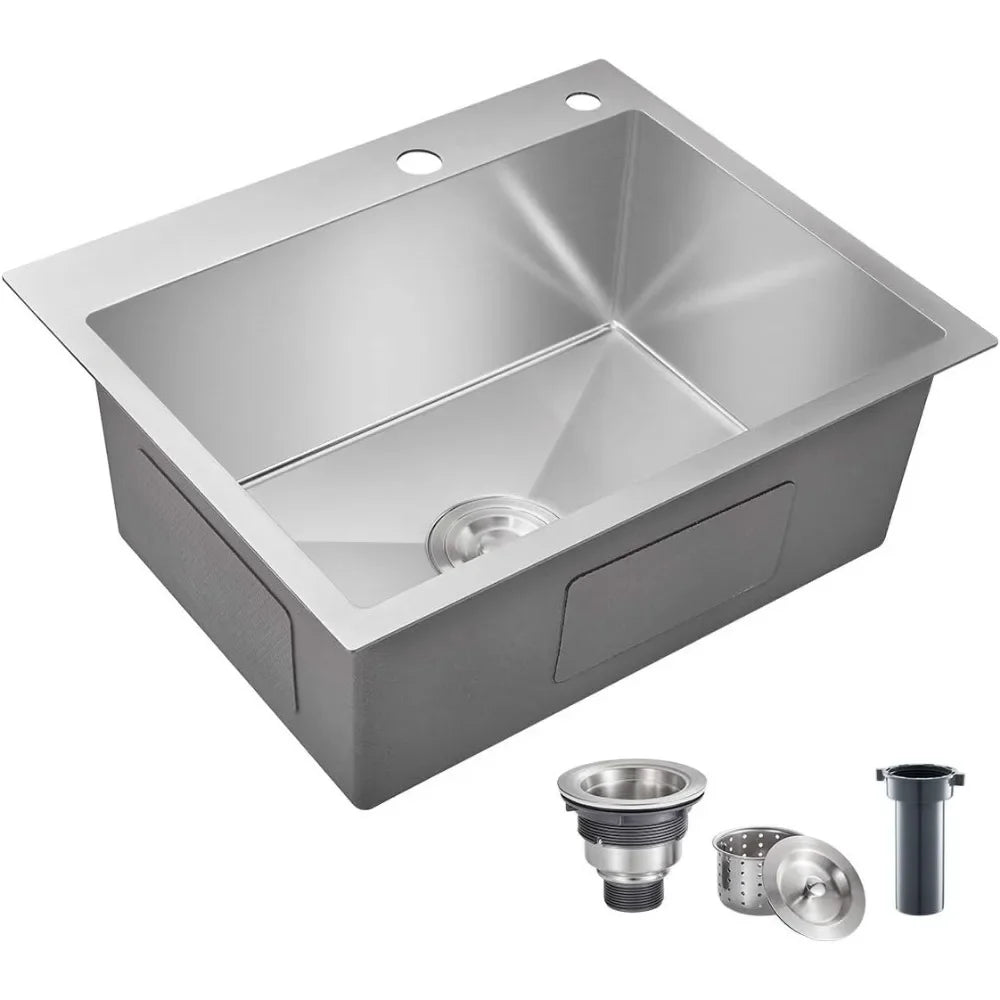 Kitchen Sink With Drain Assembly (No Faucet)