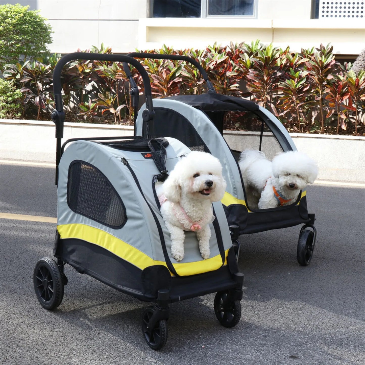 US 4-Wheeled Foldable Pet Stroller, Dog and Cat Trolley, Portable Suitcase, M, L, XL  pet dog stroller dog accessories