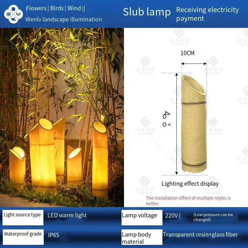 LED solar outdoor decoration waterproof villa garden light park light simulation bamboo garden decoration landscape lights