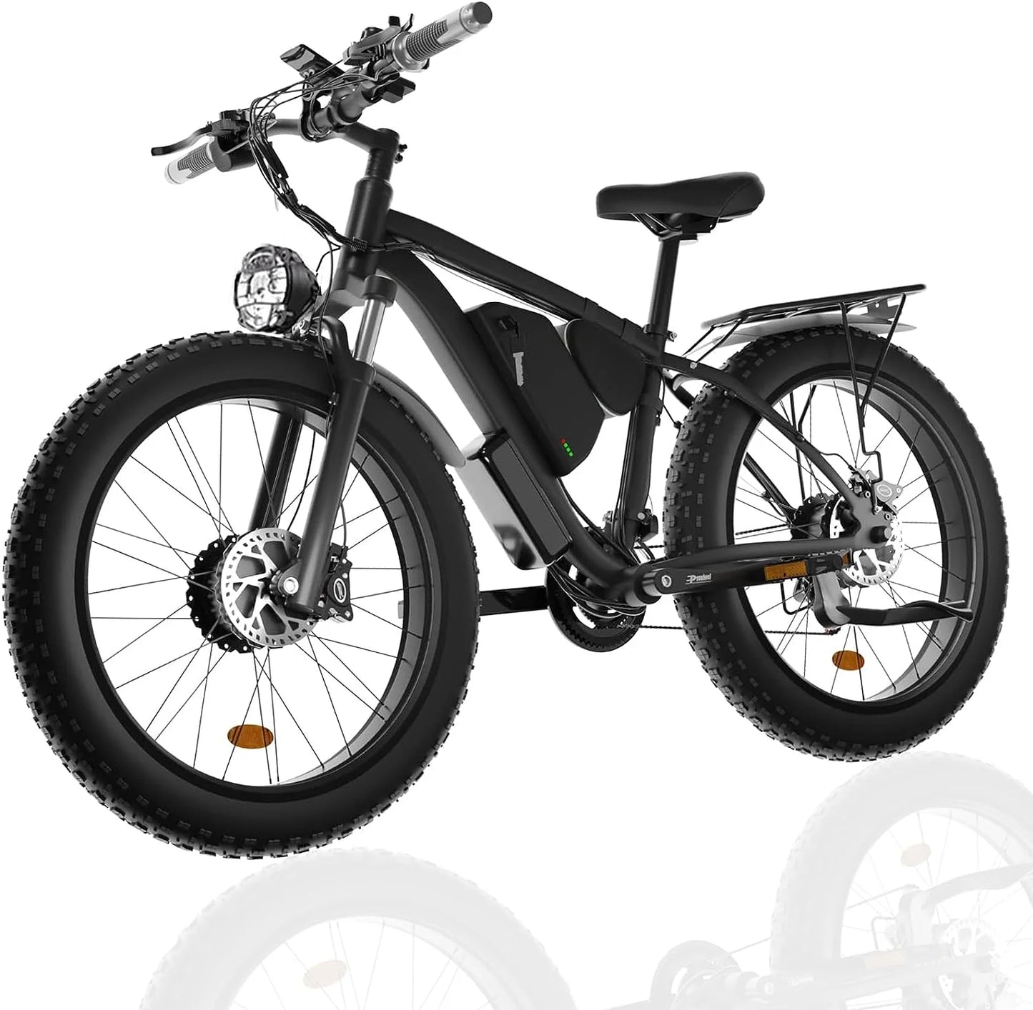 Dual Motor Electric Bike AWD 2000W 35MPH Electric Bicycle 48V 22.4Ah Fat Tire 4.0" With Hydraulic Disc Brakes