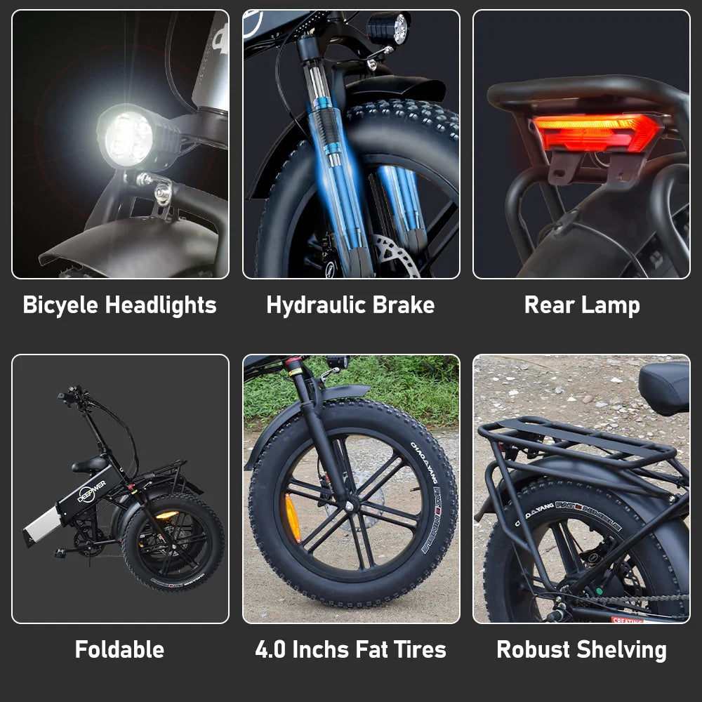 Electric Bike 48V 20AH 20 Inch Fat Tire Electric E Bikes 1000W