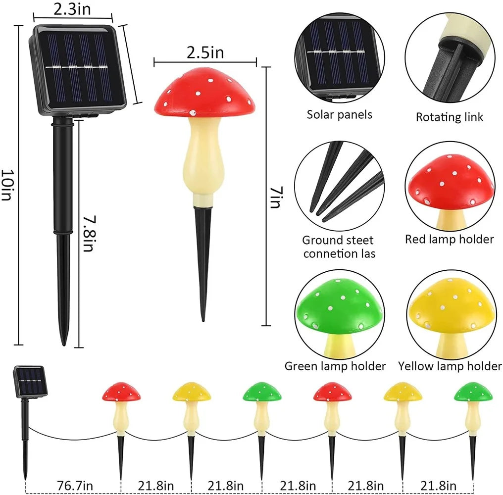 led solar outdoor mushroom lights