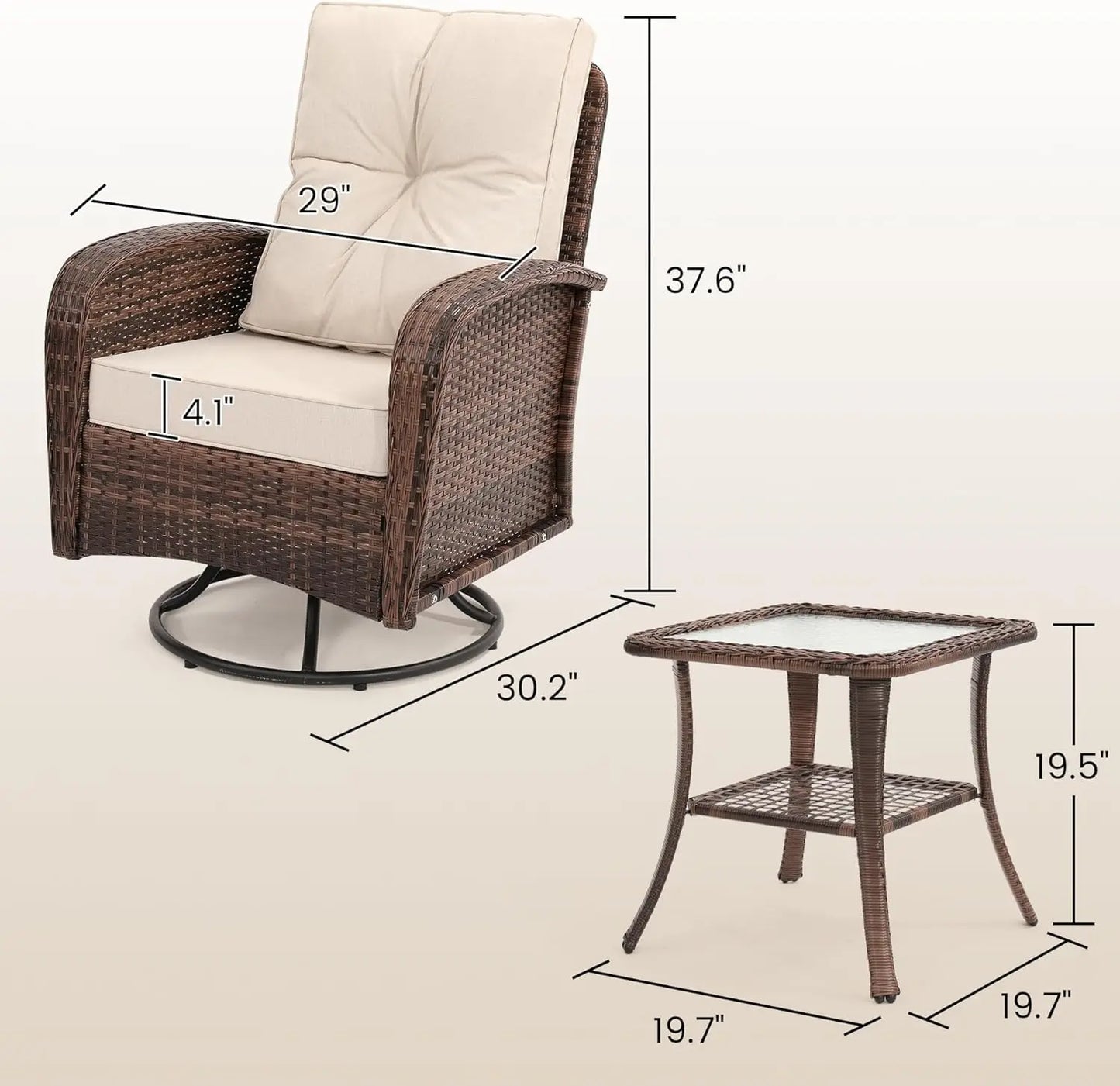 3 Pieces Patio Furniture Set