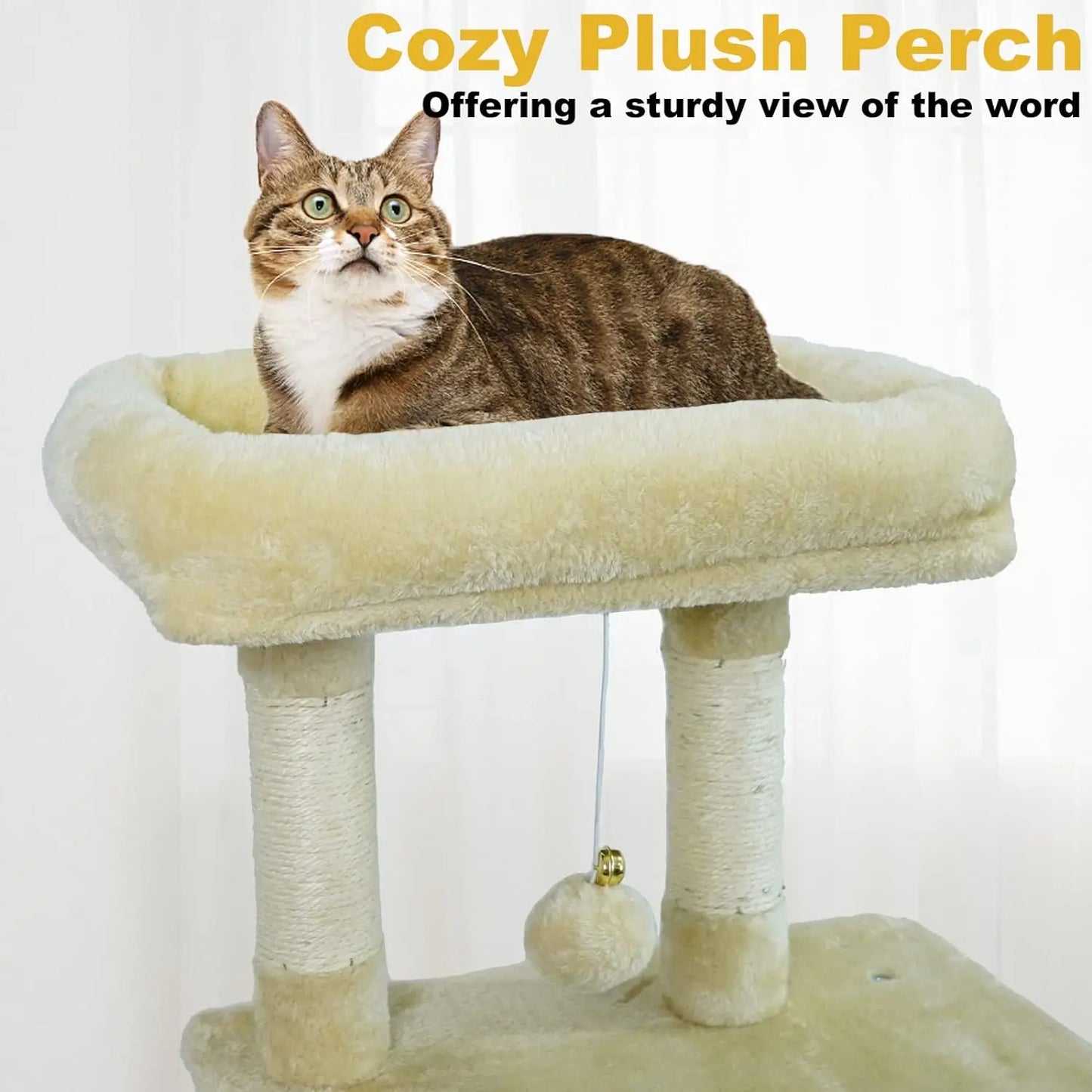 Cat Tree Tower for Indoor Cats, 50inches Multi-Level Cat Condo with Sisal Scratching Posts