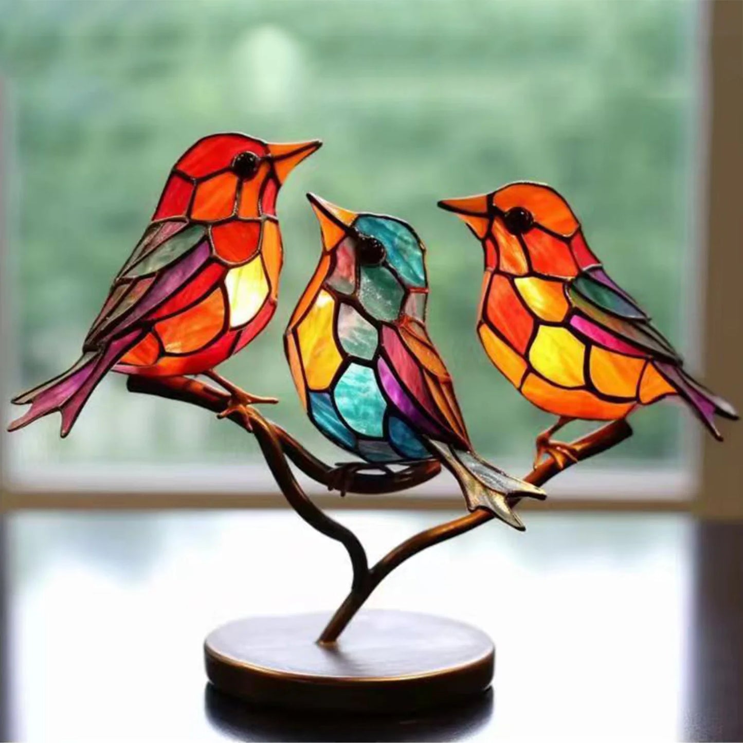 Coloful Birds Sculpture Art Craft Desktop Birds Ornaments Figurine Animal Interior Art Decor For Home Office Study