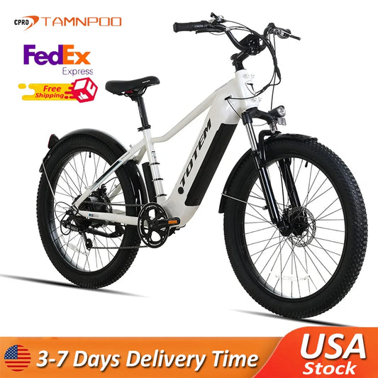 Electric Bike 750W Motor 48V 15Ah Removable Battery Mechanical Locking Suspension Fork 7 Speed 26"