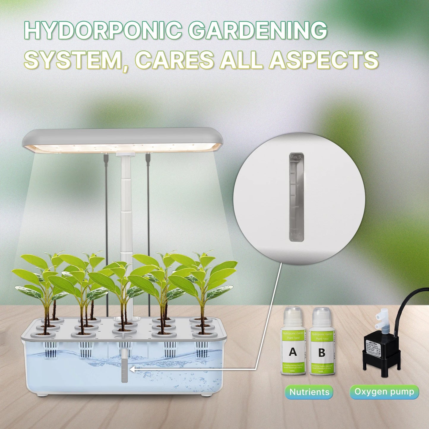 Hydroponic Growing System For Indoor Herbs And Plants