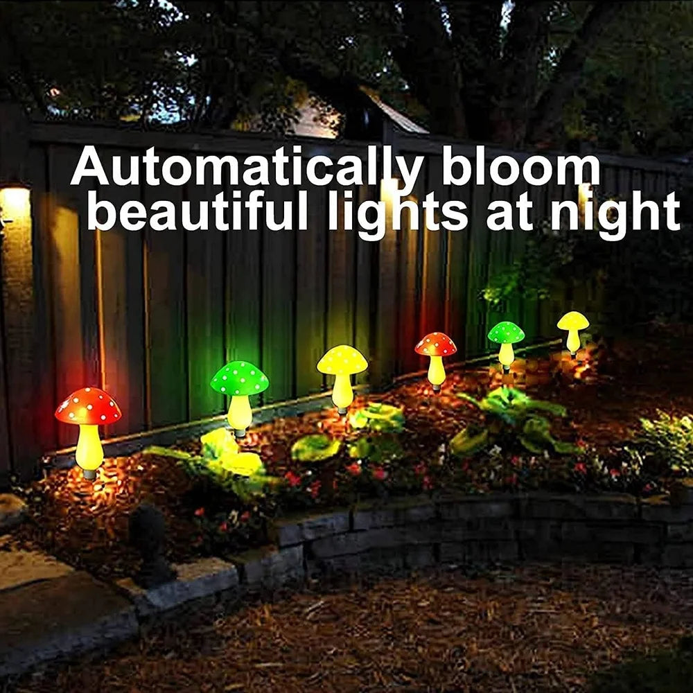 led solar outdoor mushroom lights