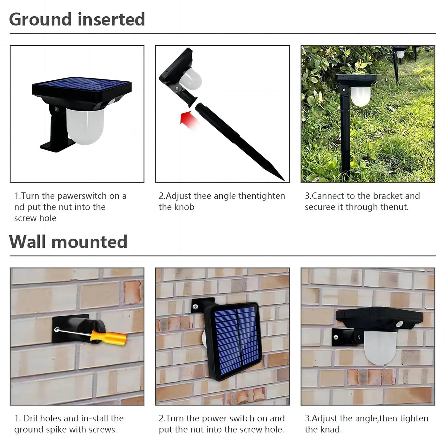 Solar Powered Waterproof Motion Sensor Pathway Light