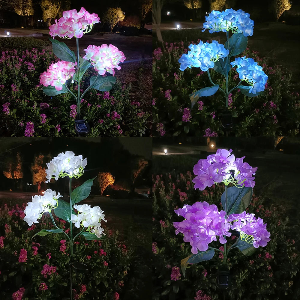 Decorative LED Hydrangea Flower Solar Lights